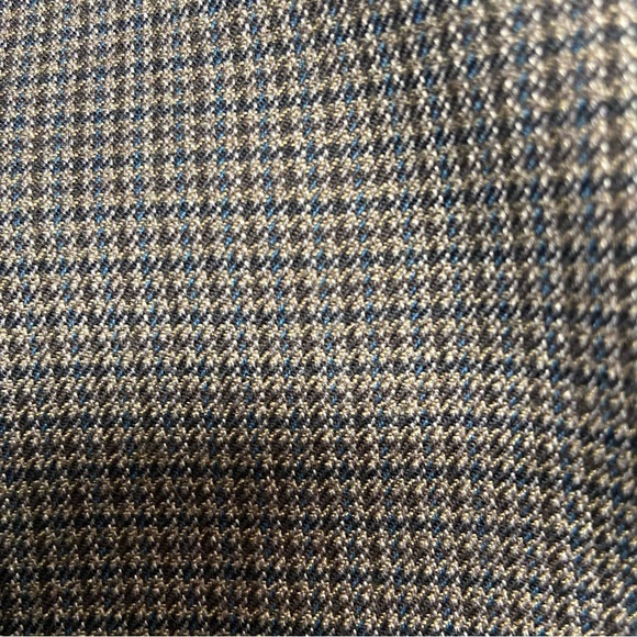 Izod Blazer Men's Size 42R Houndstooth Tan Navy Maroon 2 Button Sport Coat Work - Picture 5 of 12